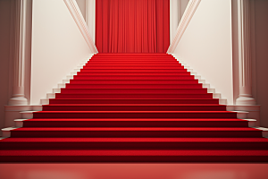 红毯楼梯高端晚宴渲染图