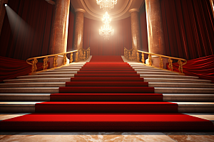 红毯楼梯活动实景效果渲染图