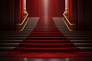 红毯楼梯模型实景效果渲染图