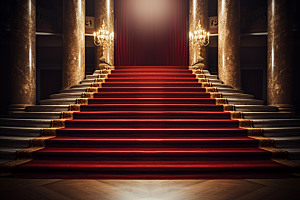 红毯楼梯实景效果晚宴渲染图