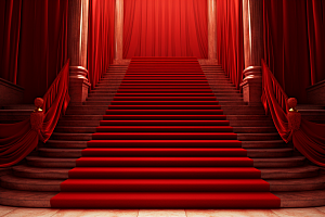 红毯楼梯模型实景效果渲染图