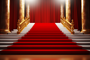 红毯楼梯实景效果模型渲染图