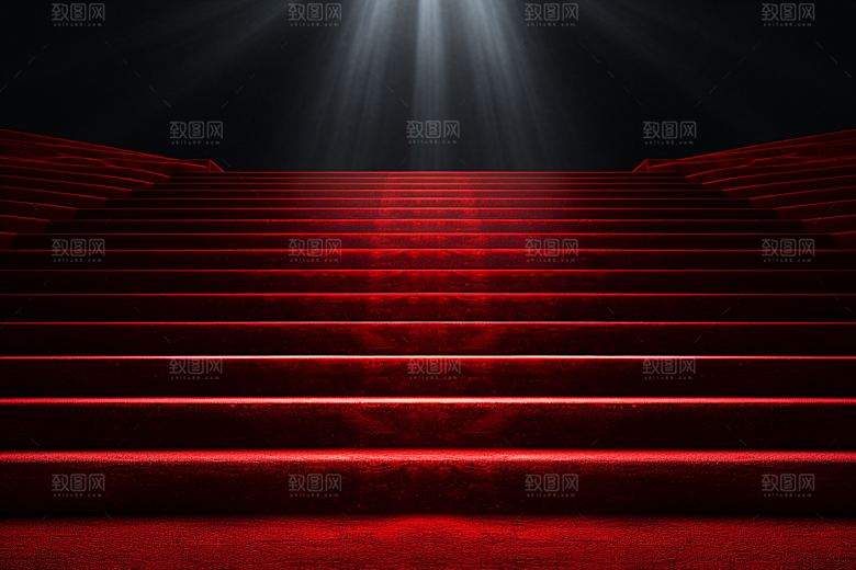 红毯楼梯晚会实景效果渲染图