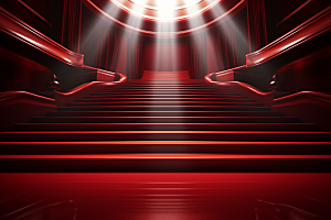 红毯楼梯实景效果高端渲染图