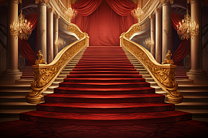 红毯楼梯晚会活动渲染图