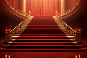 红毯楼梯大气实景效果渲染图