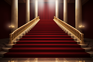 红毯楼梯展示晚会渲染图