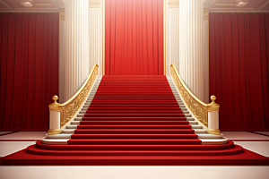 红毯楼梯活动晚会渲染图