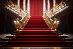 红毯楼梯大气实景效果渲染图