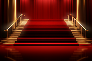 红毯楼梯活动实景效果渲染图