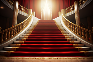 红毯楼梯实景效果晚会渲染图
