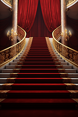 红毯楼梯展示高端渲染图