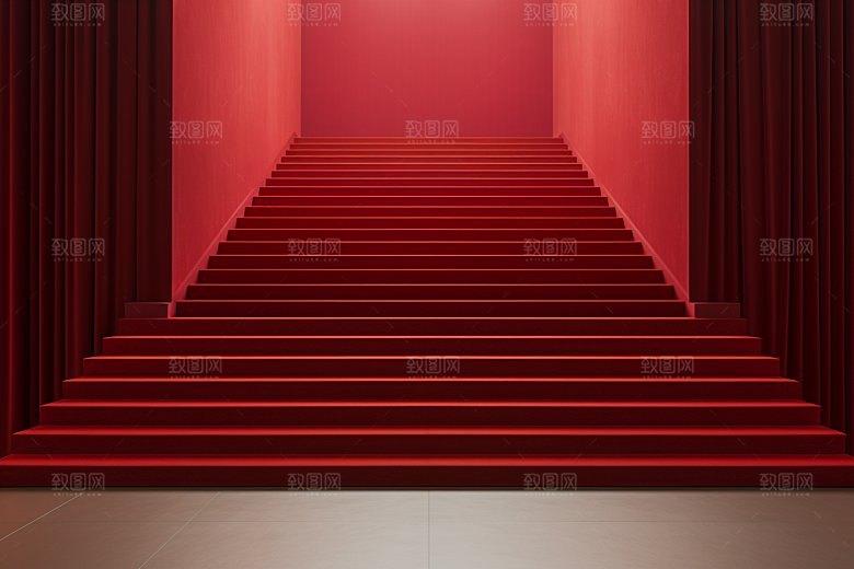 红毯楼梯活动高端渲染图