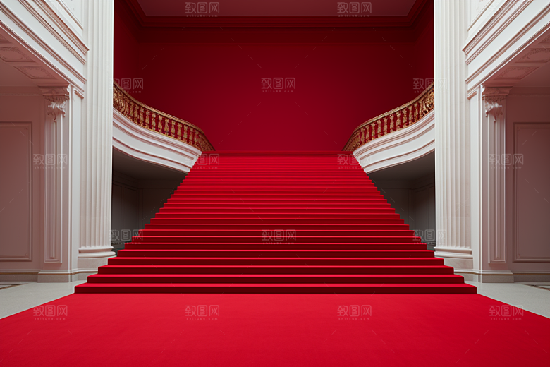 红毯楼梯模型晚宴渲染图