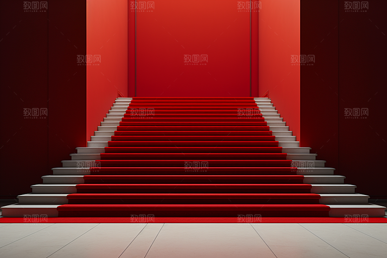 红毯楼梯高端大气渲染图