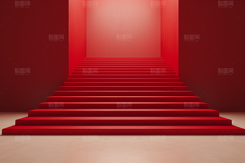 红毯楼梯高端实景效果渲染图