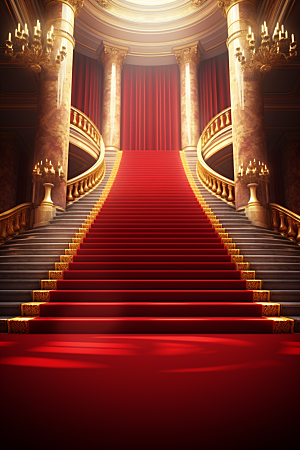 红毯楼梯大气活动渲染图