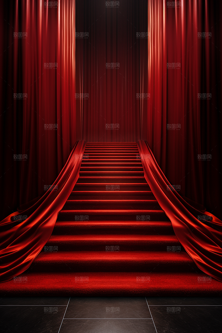 红毯楼梯晚会活动渲染图