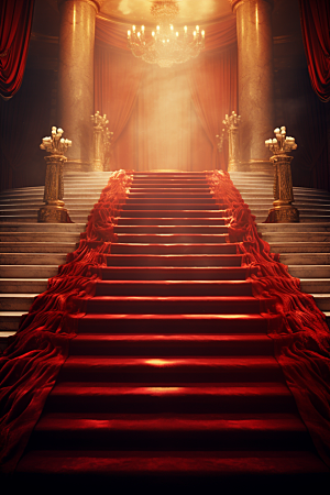 红毯楼梯展示晚会渲染图