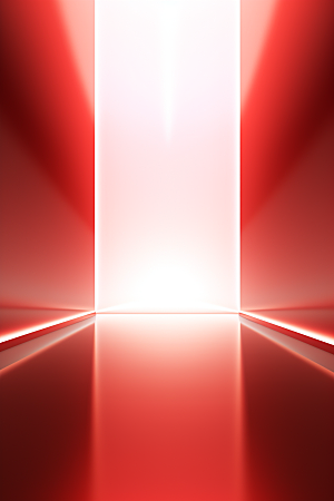 红色大门发光通道3D空间感背景图