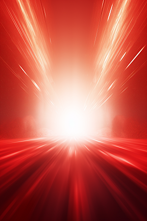 红色大门发光通道空间感3D背景图
