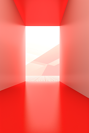 红色大门发光通道开业开门红背景图