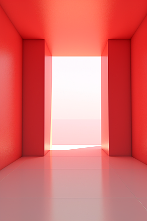 红色大门发光通道热卖3D背景图