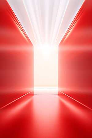 红色大门发光通道开业大吉3D背景图