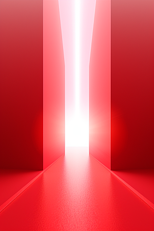 红色大门发光通道空间感开业背景图
