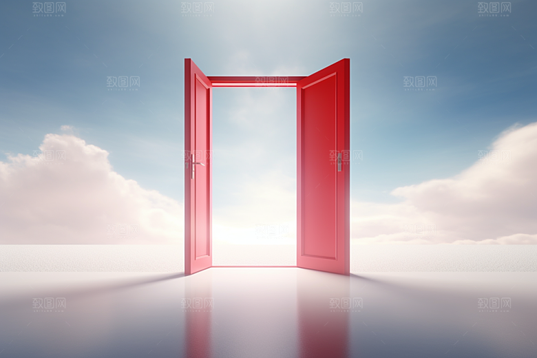 红色大门发光通道开门红热卖背景图
