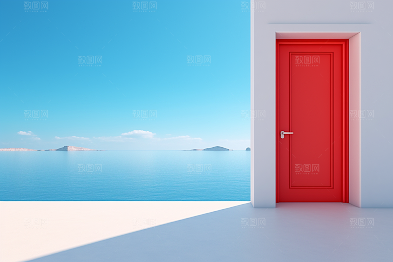 红色大门发光通道热卖开业大吉背景图