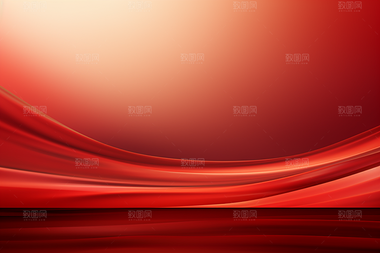 红色丝滑波浪背景图