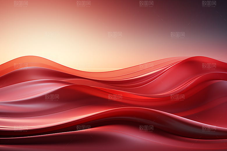 红色波浪渐变背景图