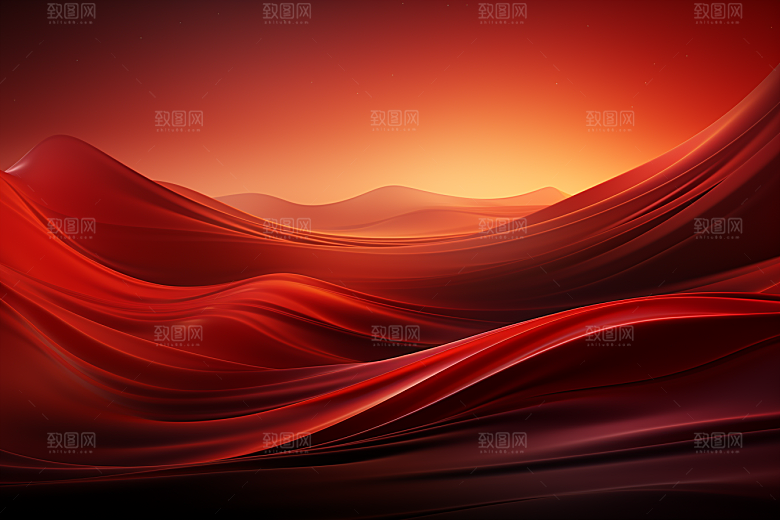 红色线条丝滑背景图