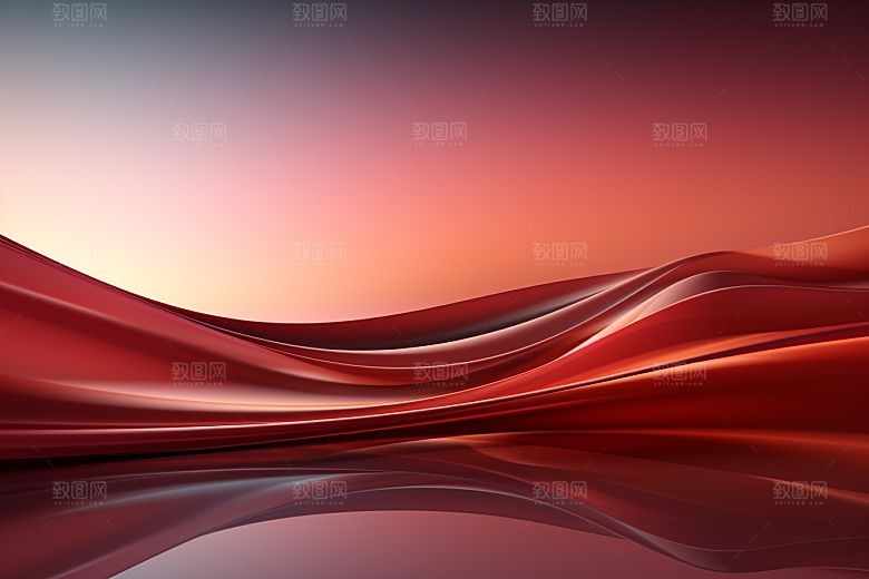 红色波浪丝滑背景图