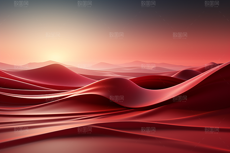 红色丝滑质感背景图