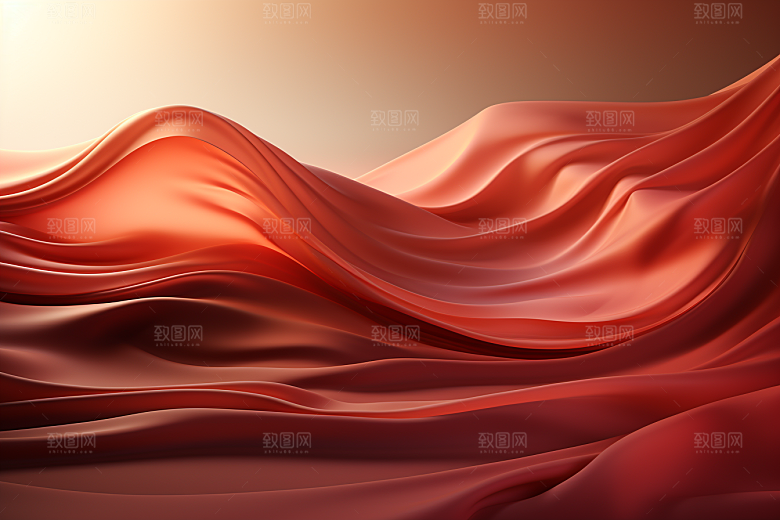 红色波浪质感背景图