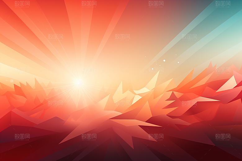 红色光效波浪背景图
