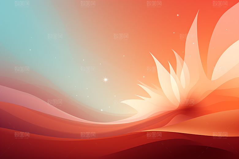 红色丝滑波浪背景图