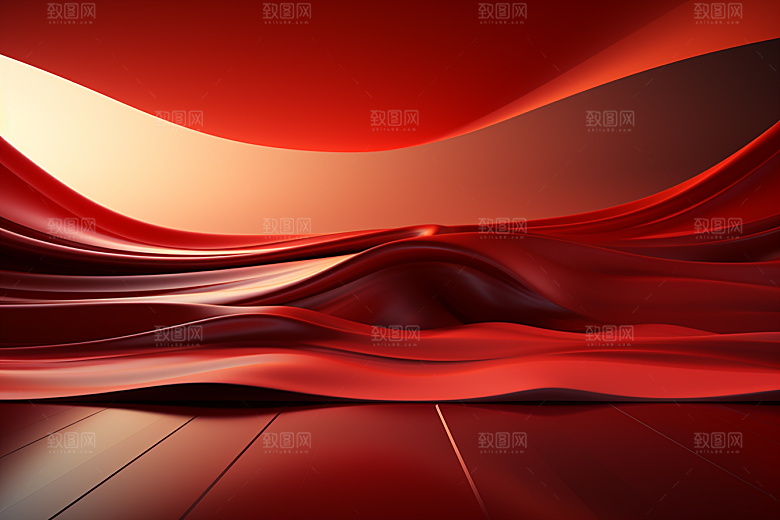 红色丝滑光效背景图