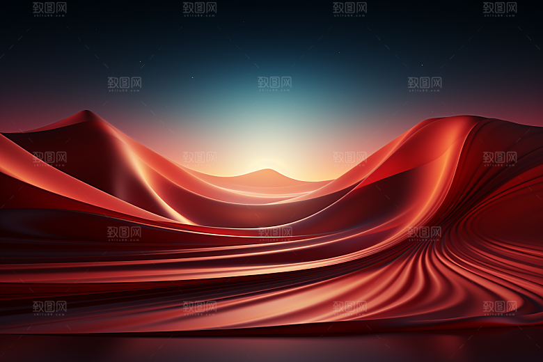 红色波浪渐变背景图