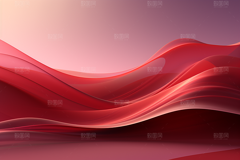 红色丝滑线条背景图