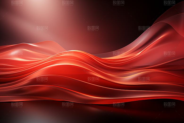 红色丝滑质感背景图