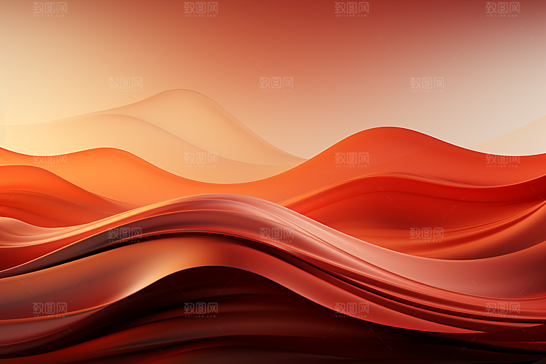 红色波浪光效背景图