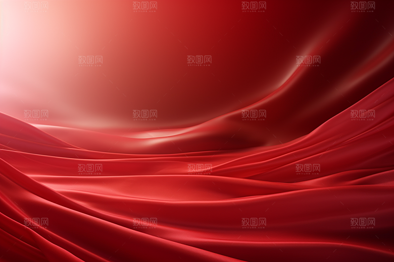红色线条波浪背景图