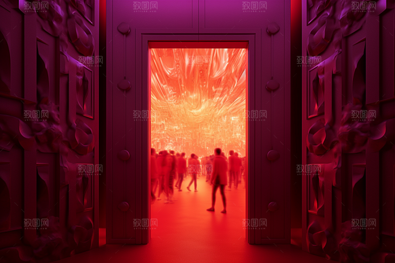 红色大门高清喜庆素材