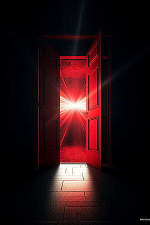 红色大门高清开门红素材