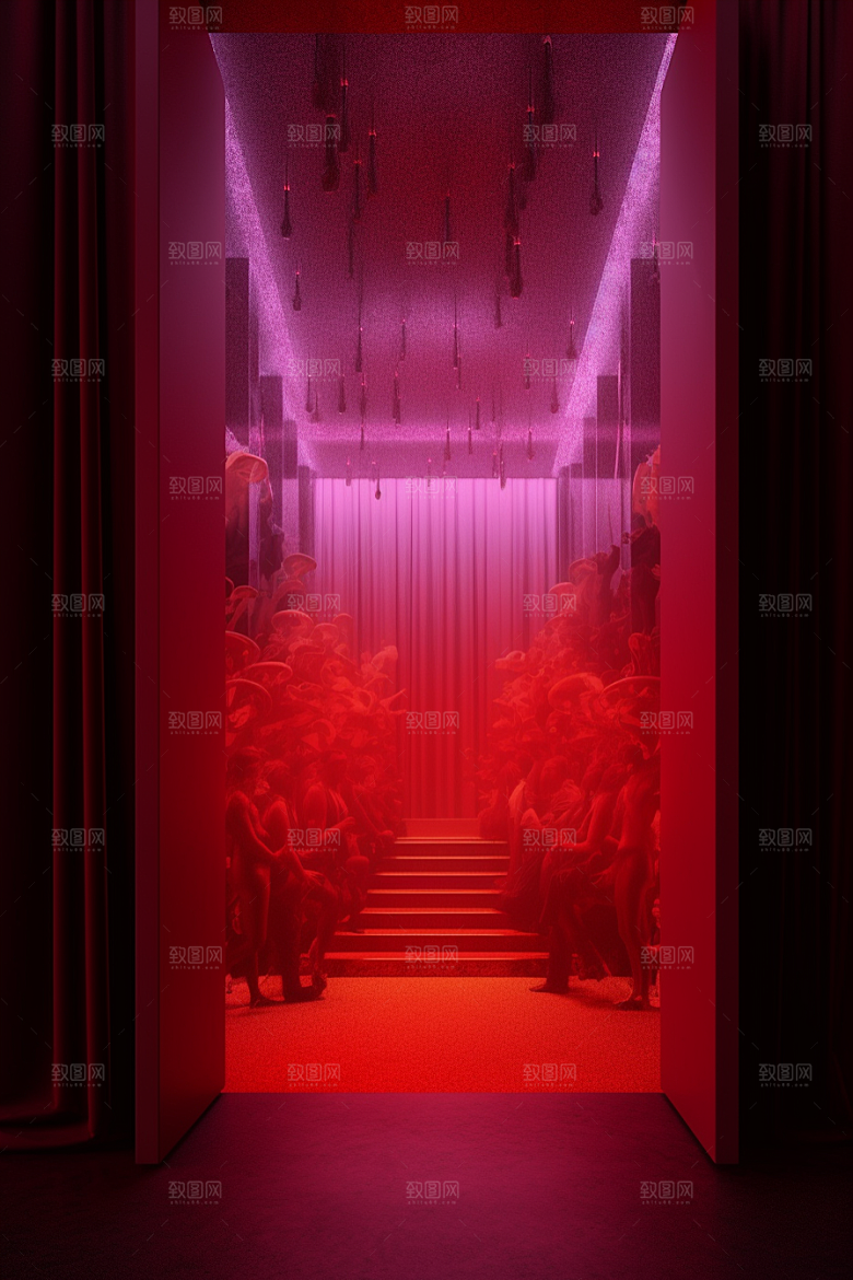 红色大门高清简约素材