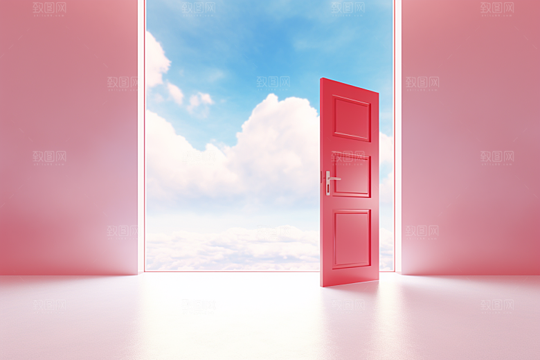红色通道大门直播开门红背景图