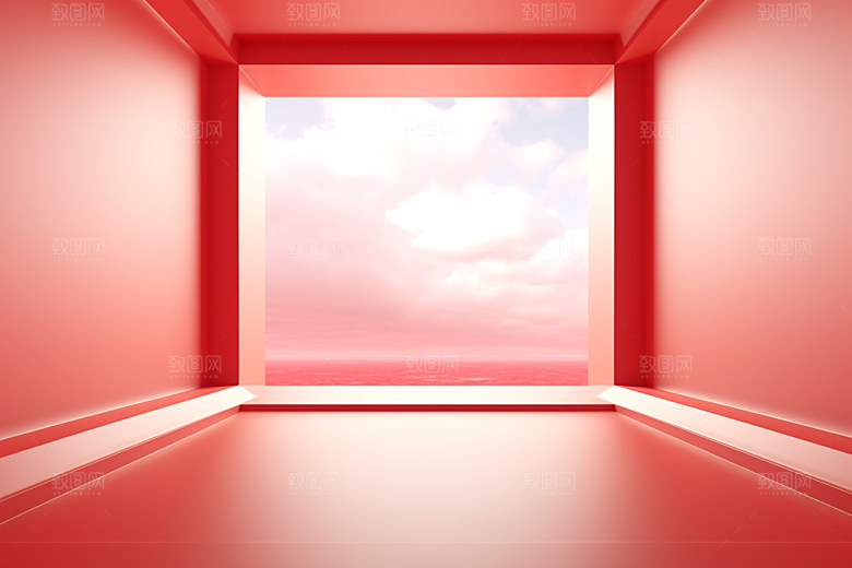 红色通道大门开业大吉3D背景图